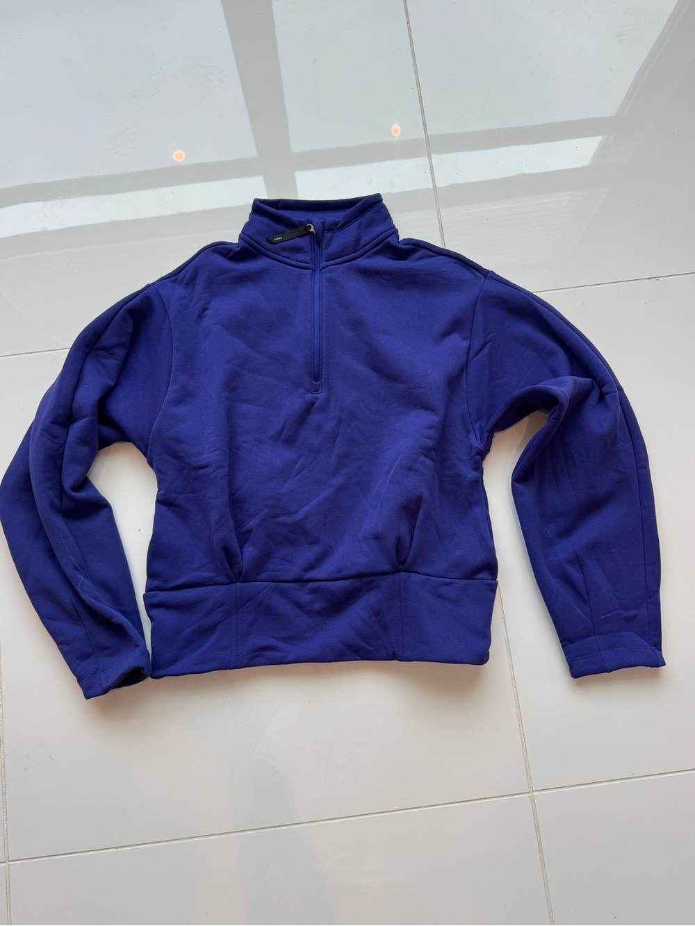 Athleta Half-Zip Pullover Sweatshirt in Deep Purple